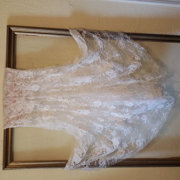 Sherri Hill Ivory lace two piece Wedding Prom Homecoming gown Style# 51013 - Picture 10 of 16